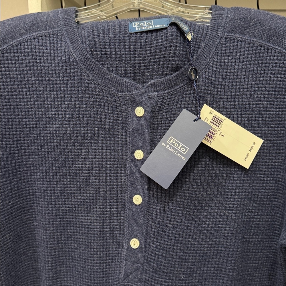 Wool-Cashmere Henley Sweater Dress
Color: Denim Heather
Size: L
NWT - Picture 5 of 8